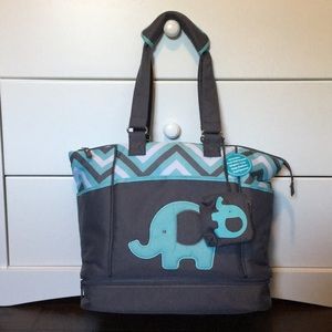 NWT Elephant Chevron Diaper Bag